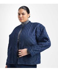 ONLY - Giacca Di Jeans Trapuntata Scuro - Lyst