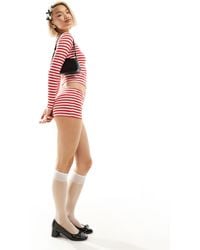 Motel - Stripe Mini Shorts - Lyst
