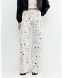 Pull&Bear - Jeans Met Rechte Pijpen En Stippen - Lyst