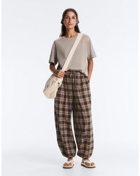 Oysho - Cotton Blend Balloon Trousers - Lyst