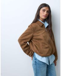 Vero Moda - Faux Suede Clean Bomber Jacket - Lyst