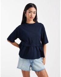 Miss Selfridge - Poplin Mix T-shirt - Lyst