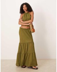 ASOS - Co-ord Textured Tiered Maxi Skirt - Lyst