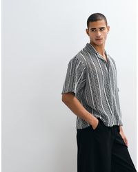 ASOS - Boxy Oversized Revere Crochet Shirt - Lyst