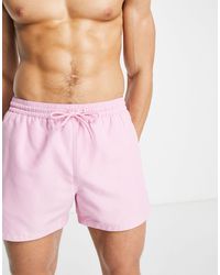ASOS Pantaloncini da bagno corti con fondo arrotondato - Rosa