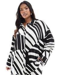 4th & Reckless - Satin Wide Cuff Shirt Co-Ord - Lyst