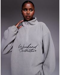 ASOS - Weekend collective – oversize-sweatshirt aus teddyfell-fleece - Lyst