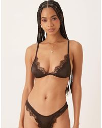 KAT THE LABEL - Sorrento Satin Lace Bralette - Lyst