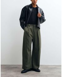 ASOS - Tailored Barrel Leg Pants With Wool - Lyst