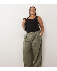 ASOS - Asos Design Curve Pull On Tie Waist Barrel Trouser - Lyst