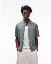 TOPMAN - Relaxed Fit Short Sleeve Textured Shirt - Lyst
