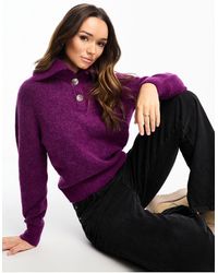 & Other Stories - Alpaca Wool Jumper With Wide Button Front Collar - Lyst