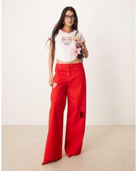 For Love & Lemons - Vaqueros Luminoso Holgados Lipstick De (Parte De Un Conjunto) - Lyst