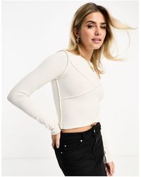 Pull&Bear - Exposed Seam Wrap Detail Top - Lyst