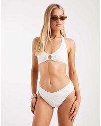 Lindex - Broderie Ruched Side Bikini Bottom - Lyst