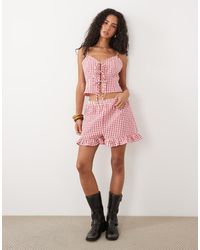 Miss Selfridge - Ruffle Mini Short Co-ord - Lyst