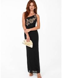 Maya - Embellished Strappy One Shoulder Maxi Dress - Lyst