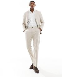 SELECTED - Pantalones De Traje Beis De Corte Slim De -Beis Neutro - Lyst