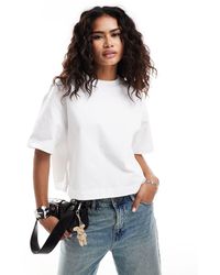 Urban Revivo - Premium - t-shirt con scollo rotondo bianca - Lyst