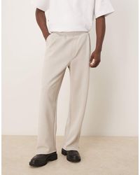 ASOS - Joggers De Vestir De Pernera Ancha De Tejido Efecto Neopreno De (Parte De Un Conjunto)-Neutro - Lyst