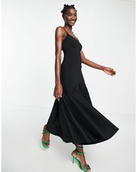 topshop cami v neck embellished maxi dress in black