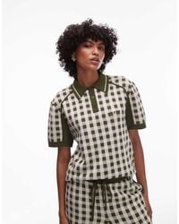 House Of Sunny - Gingham Putting Polo T-shirt - Lyst
