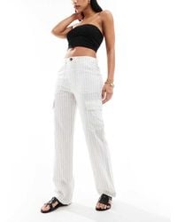 ONLY - Linen Mix Loose Fit Cargo Trouser - Lyst