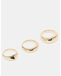 ASOS - Asos Design Curve Pack Of 3 Minimal Bubble Rings - Lyst