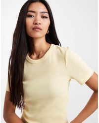 ONLY - Ribbed T-shirt - Lyst