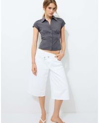 Stradivarius - Short Sleeve Under-bust Seam Shirt - Lyst