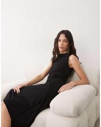 ASOS - Funnel Neck Sleeveless Maxi Dress With Knot Detail - Lyst