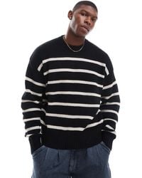 Bershka - Striped Knitted Jumper - Lyst