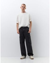 Pull&Bear - baggy Cargo Jeans - Lyst