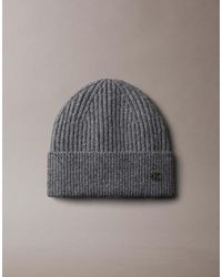Calvin Klein - Wool Blend Signature Logo Beanie - Lyst