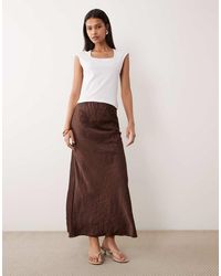 ASOS - Crushed Satin Maxi Skirt - Lyst