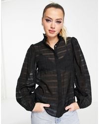 & Other Stories - Frill Collar Semi Sheer Blouse - Lyst
