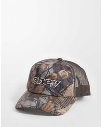 Obey - Logo Form Trucker Cap - Lyst