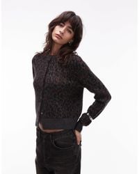 Levi's - – tara – strickjacke mit leopardenmuster - Lyst