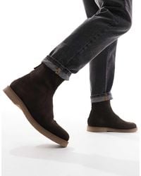 ASOS - – chelsea-stiefel aus em wildleder mit kreppsohle - Lyst