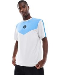 Nike - Camiseta Blanca Y Azul De Manga Corta De - Lyst