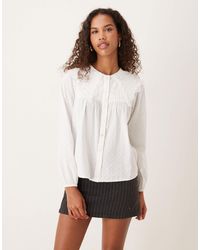 Nobody's Child - Augusta Button Up Blouse With Oversized Collar - Lyst