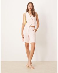 ASOS - Linen Blend Clean Bermuda Shorts - Lyst