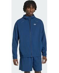 adidas Originals - Tech Trefoil Essentials Hooded Full Zip Track Top - Lyst