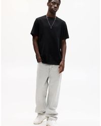 Pull&Bear - T-Shirt Basic A Maniche Corte Nera - Lyst