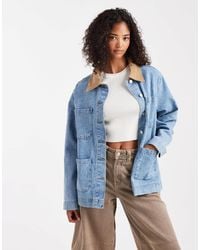 ASOS - Denim Barn Jacket With Contrast Collar - Lyst