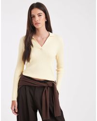 ONLY - V-neck Polo - Lyst