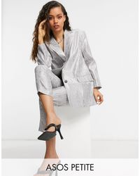ASOS ASOS DESIGN Petite – Moire – Anzugblazer - Mettallic