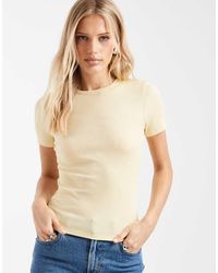 ONLY - Aansluitende Geribbelde Top - Lyst