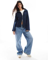 ASOS - Supersoft Boxy Funnel Neck Zip Through Cardigan - Lyst