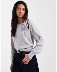 Mango - Teen 100% Cotton Tie Detail Knitted Top - Lyst